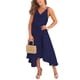 thumbnail image 2 of Txlixc Vestido largo holgado para mujer, color sólido, cuello en V, cordón en la cintura, sin mangas, vestido sin mangas Txlixc  Moda, 2 of 4