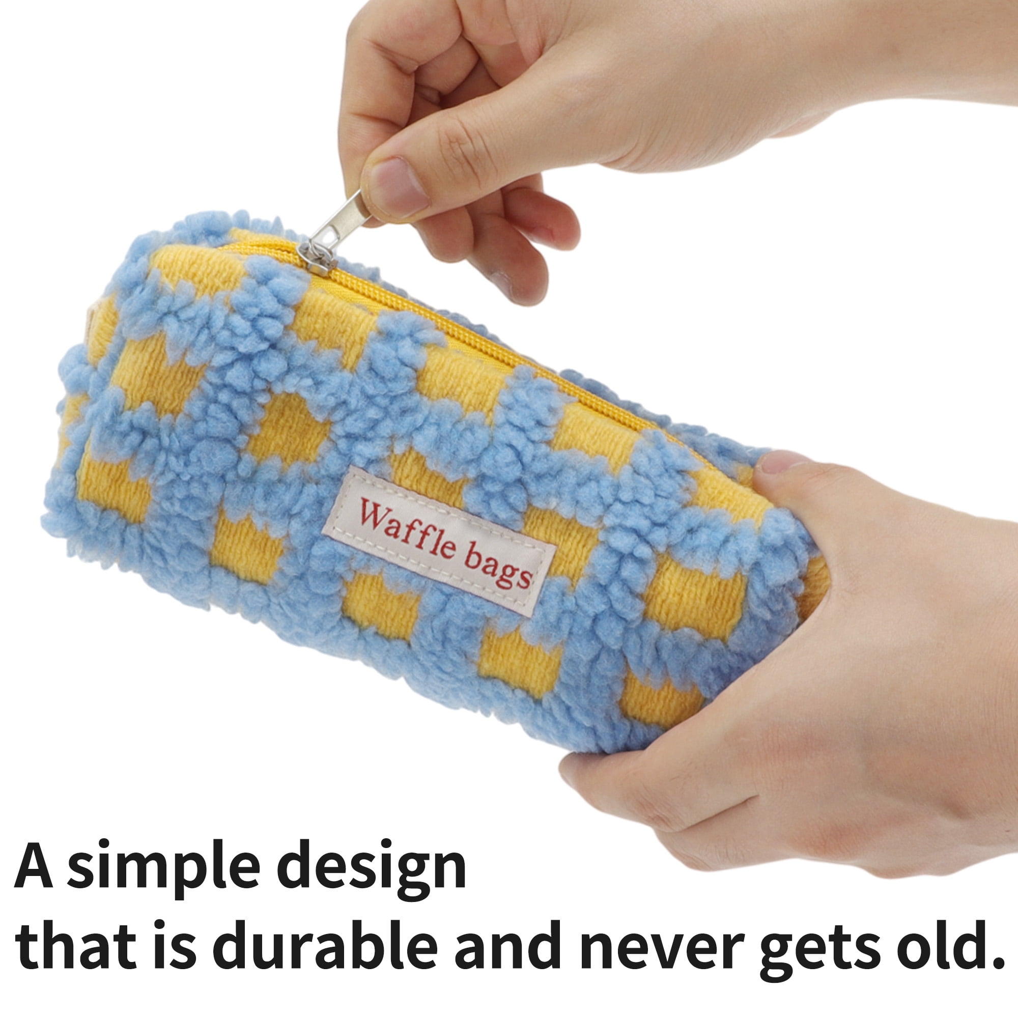 Unique Bargains Pencil Case, Large Capacity Pen Pouch, Aesthetic Pencil Organizer Blue Orange