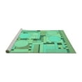 thumbnail image 2 of Ahgly Company Machine Washable Indoor Rectangle Abstract Turquoise Blue Modern Area Rugs, 4' x 6', 2 of 4