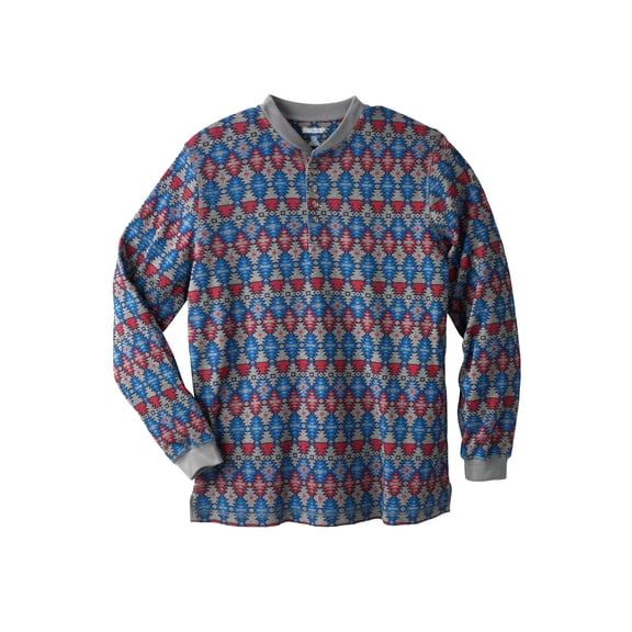 KingSize Men's Big & Tall Waffle-Knit Thermal Henley Tee