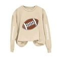 thumbnail image 3 of VEKDONE Women Game Day Sweatshirt Football Print Long Sleeve Sweatshirts Long Sleeve Crewneck Pullover Tops Casual Loose Y2k Clothes, 3 of 5