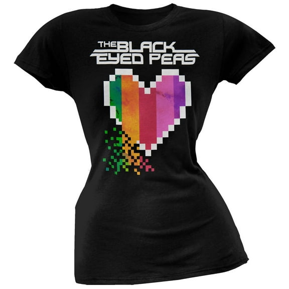 Black Eyed Peas Women's Juniors Heart Short Sleeve T Shirt