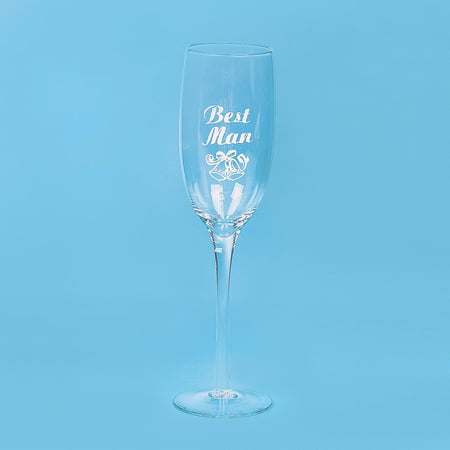 Fun Express - Best Man Champagne Flute for Wedding - Home Decor - Entertaining - Drinkware - Wedding - 1 Piece