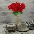 thumbnail image 4 of 10PCS Artificial Roses Flowers Realistic Roses Bouquet Long Stem Fake Silk Roses for DIY Wedding Bouquet Table Centerpiece Home Decor (Black), 4 of 5