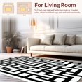 thumbnail image 2 of ODIKA 6'x9' Machine Washable Non-Slip Area Rug, Ceramic Tile Inspired Geometric Interlock High Traffic Rug, Black, 187145, 2 of 7