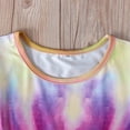 thumbnail image 6 of Fjofpr Toddler Girl Clothes under $5 Summer Girls Short-sleeved Color Tie-dye Pattern Round Neck Dress(4-9years）, 6 of 6