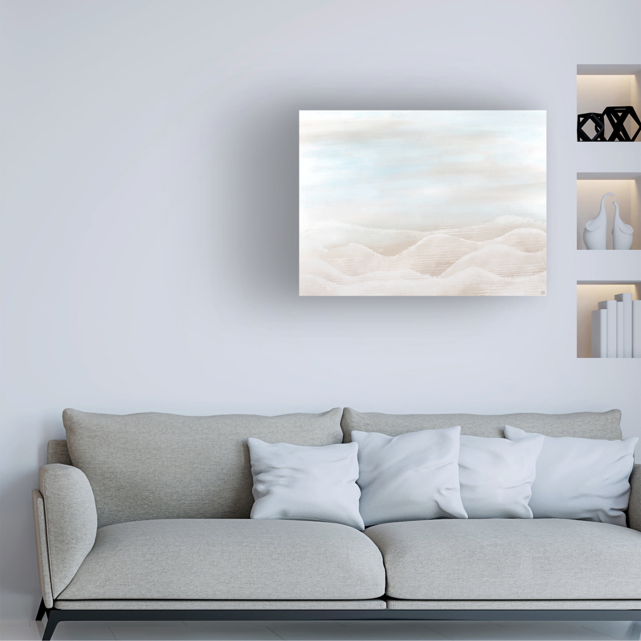Canvas Wall Art - Line and Brush 'Printed Mountains' Wall Art for Living Room, Bedroom, or Office Décor by Trademark Fine Art - 47 x 35 Inches