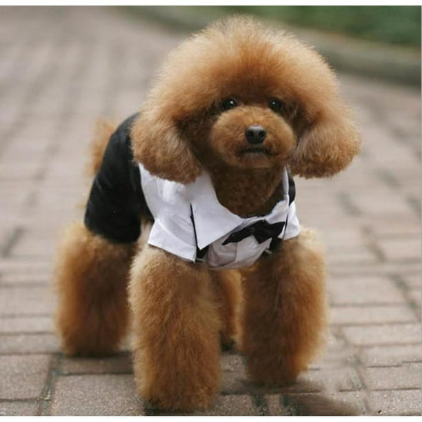 Autmor Pet Formal Tuxedo with Black Bow Tie Dogs Costume Suit for