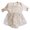 Beige, variant on Otqutp Girsl 2024 Summer Outfits for Toddler Girls Solid Color Long Sleeve Floral Printed Romper Daisy Chiffon Outdoor Bodysuits
