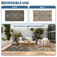 thumbnail image 4 of HIWEAVER 9' x 12' Black/Brown Outdoor Rug PP Plastic Straw Woven Waterproof Patio Rug with Border Portable Outside Carpet for Balcony Deck Picnic Garden Decor, 4 of 7