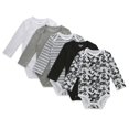 thumbnail image 1 of Hanes Body para bebé niña Ultimate Flexy de manga larga, paquete de 5, blanco/gris/negro, 0-6M EE. UU., 1 of 1