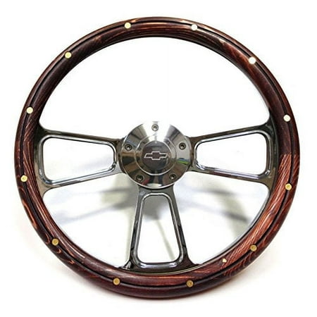 Chevy Pick Up Truck Real Wood & Chrome Steering Wheel Kit 1948 - 59 w/GM Column