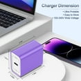 thumbnail image 6 of Hootek USB C Charger Block 4 Pack Fast Charging Adapter 20W Wall Charger Quick Charger Adapter USB Charger Block Fast Charger Plug Phone Charger Compatible with iPhone 15 Sumsung Galaxy, Purple, 6 of 7