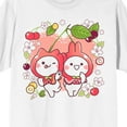 thumbnail image 2 of Mimi & Neko Flowers & Fruits Crew Neck Short Sleeve White Adult T-shirt-XXL, 2 of 4