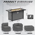 thumbnail image 2 of SUNCROWN Outdoor Patio Furniture Set 8 Piece Outdoor Sectional Sofa Grey Wicker Conversation Sofa Set with Coffee Table, Cushions and Fire Pit Table, Grey, 2 of 7