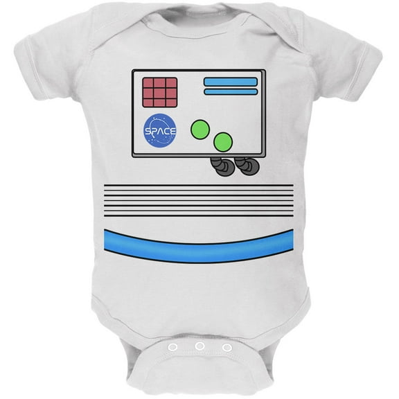 Old Glory Halloween Astronaut Costume White In Space EVA Suit Soft Short Sleeve Baby One Piece