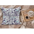 thumbnail image 2 of Floral Fluffy Throw Pillow Cushion Cover, Spring with Flying Inspirational Butterflies and Swirls Branches Design, Decorative Square Accent Pillow Case, 36" x 36", Dark Purple Pale Blue, by Ambesonne, 2 of 5
