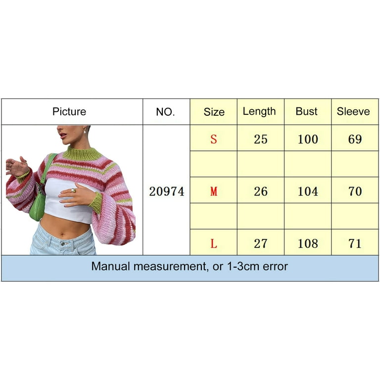 Women Y2k Knitted Smock Long Sleeves Shrugs Sweater Striped Women Y2k Knitted Smock Long Sleeves Shrugs Sweater Striped