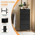 thumbnail image 3 of Simenmax 4 Storage Dresser for Bedroom, Wide Fabric Closet Chests Organizer Tower Furniture, Black, 3 of 7