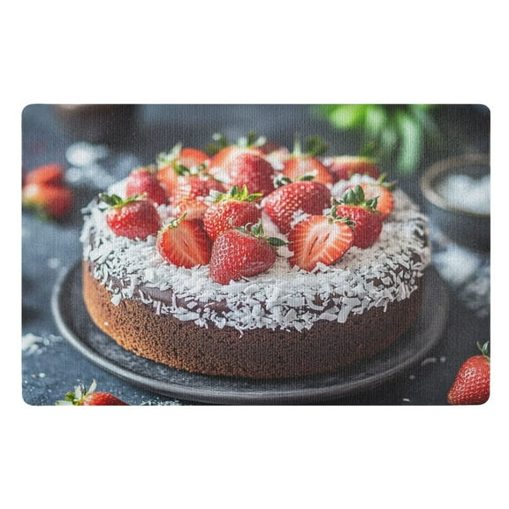 BZSMCE Floor Mats 32x20in Chocolate Cake Printred Creativity Doormats