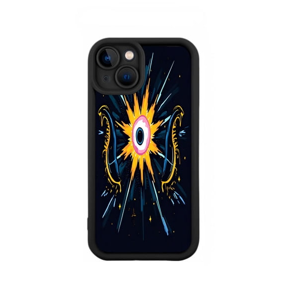 Vibrant Eye Design iPhone 15 Case - Lightweight Yellowing Resistant Dynamic on Dark Background