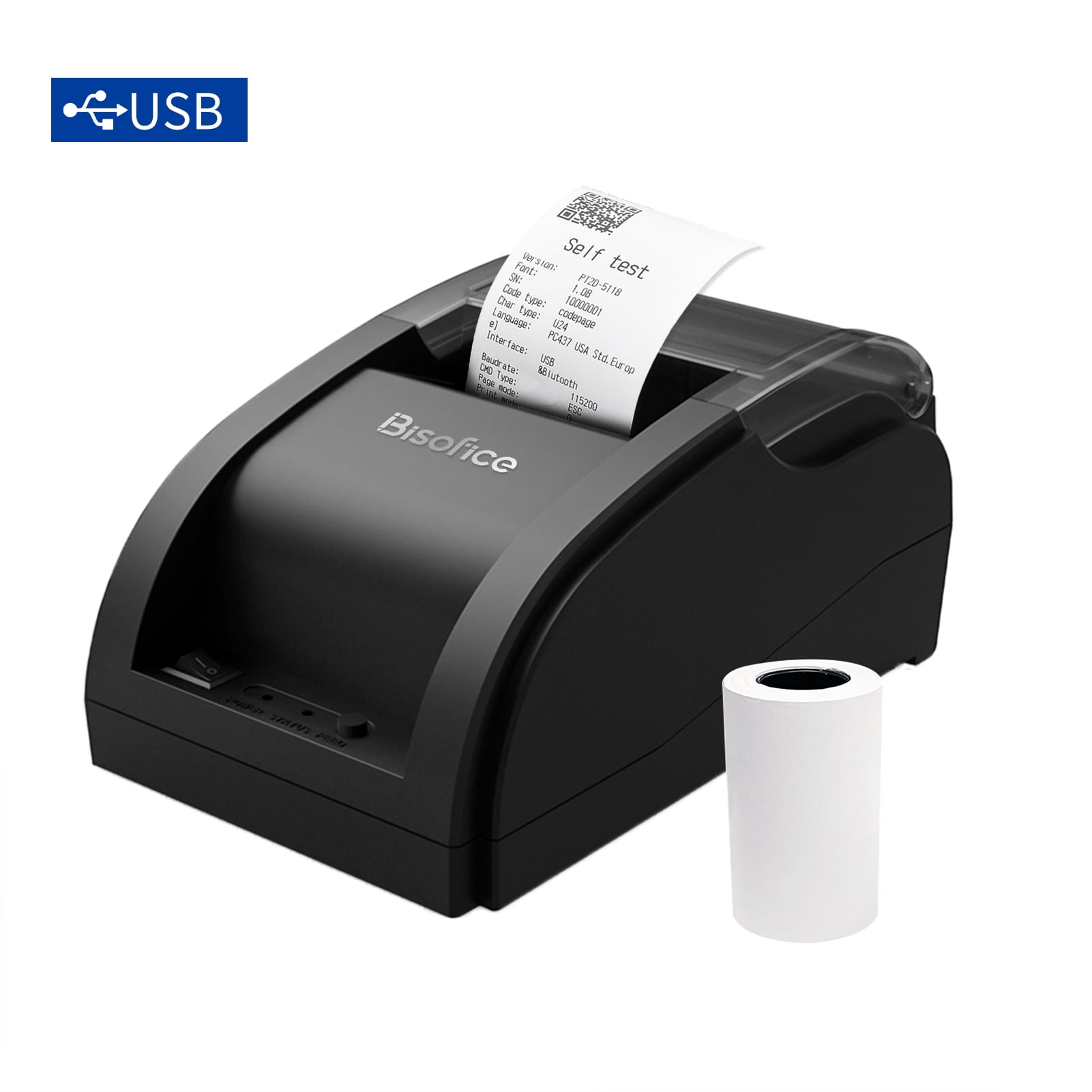 Label printer,Support Esc Command Printer Wired Printer Usb With 1 Receipt Printer Wired Command Compatible With 1 Roll Paper Roll Paper Support Compatible With Windows With Windows Android