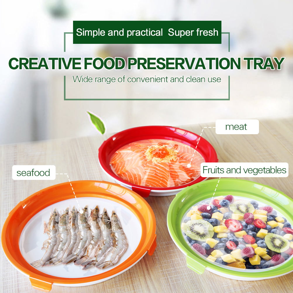 3pcs Creative Food Preservation Tray Healthy Kitchen Tools Storage Container Set 