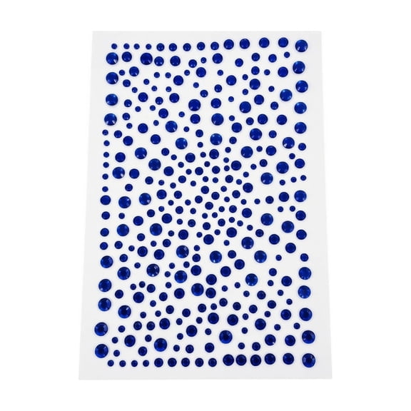 Blue Face Jewels Rhinestone 4.5 Inch Blue Party Decor Self Adhesive Gems for Holiday Music Festival Makeup, 1 Pack