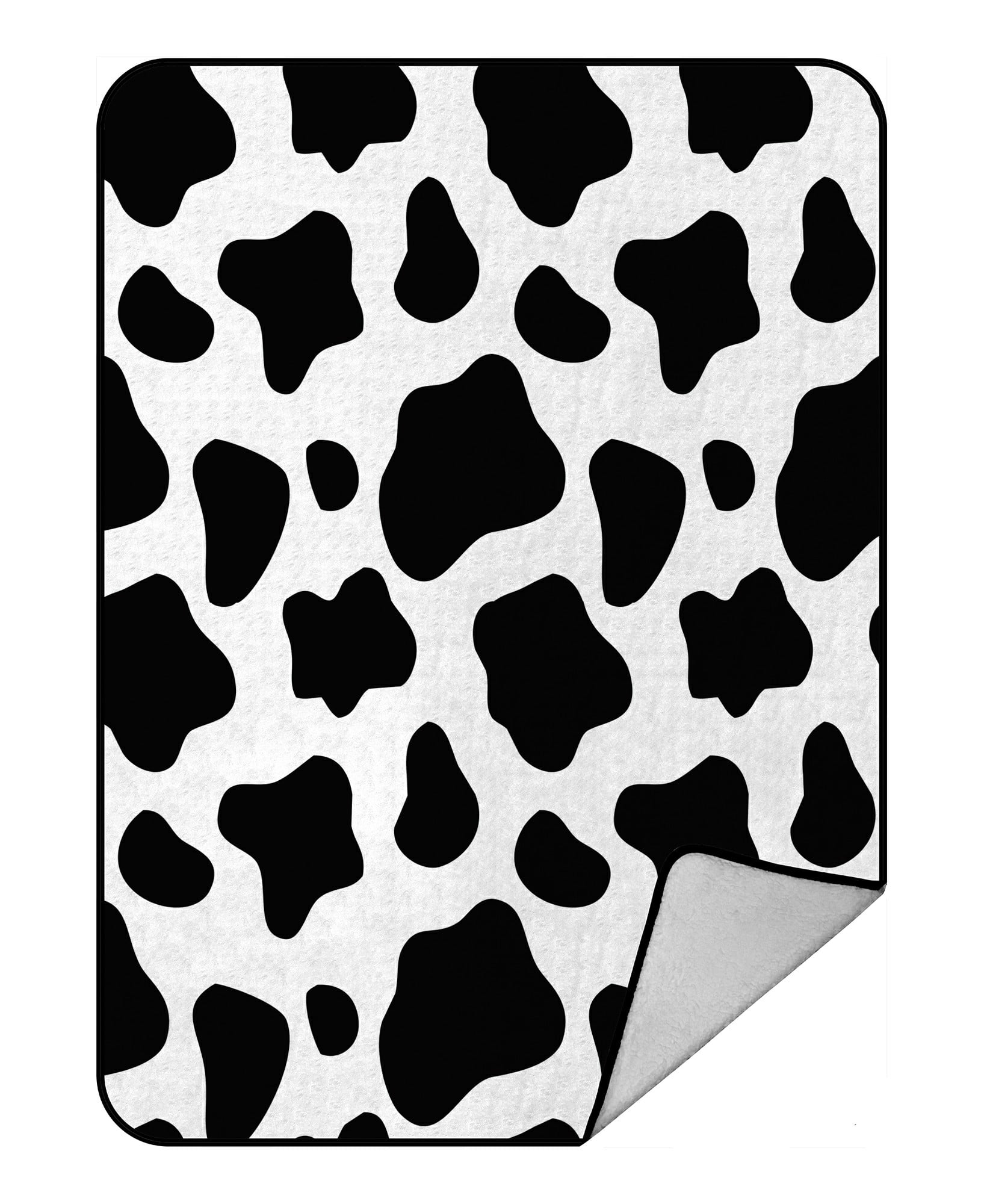 ABPHQTO Cow Doodle Fleece Blanket Fleece Back Throw Blanket 58x80inch