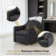 thumbnail image 4 of BarberPub Backwash Shampoo Station Chair, Adjustable Porcelain Ceramic Hair Wash Bowl with Chair, Reclining Shampoo Station for Barber Shop, Spa Beauty Salon Equipment 9364 (Black), 4 of 9