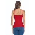 thumbnail image 5 of ACTIVE UNIFORMS Women's Camisole Cotton Stretch Undershirt with Adjustable Strap Tank Top Multi-Pack of 3 (Red, Medium), 5 of 6