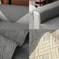 thumbnail image 4 of Nvzi Geometric Quilted Sofa Cover Cotton Sectional L Shape Couch Cover 1Pcs/Not All Set-35.4*94.4inch,Grey, 4 of 5