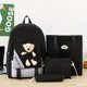 thumbnail image 4 of 4pcs Set Kawaii Mochila Para Laptop, Bolsa De Viaje Escolar De Estilo Preppy Simple Con Bolso De Mano, Bolso Cruzado Y Estuche Para Lápices, 4 of 4