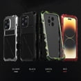 thumbnail image 3 of for iPhone 14 Pro Metal Armor Case, Heavy Duty Shockproof Rugged Case with Built-in Glass Screen Protector, 360 Full Body DustProof Protective Cover for iPhone 14 Pro 6.1 inch,Black, 3 of 13