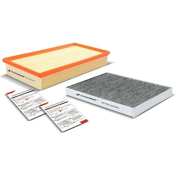 Air Filter and Cabin Air Filter Kit 2 - Compatible with 2007 - 2015 Audi Q7 2008 2009 2010 2011 2012 2013 2014