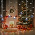 thumbnail image 7 of Cheapark Christmas Snowflake Curtain Light Home Party Decoration with 16 Snowflakes 80 Mini LEDs 11.5ft String for Holiday Decor, 7 of 7