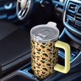 thumbnail image 6 of Leopard Print 40oz Tumbler– Stainless Steel Insulated Tumbler with Handle and Straw, Large Capacity Travel Cup for Hot & Cold Drinks, 6 of 6