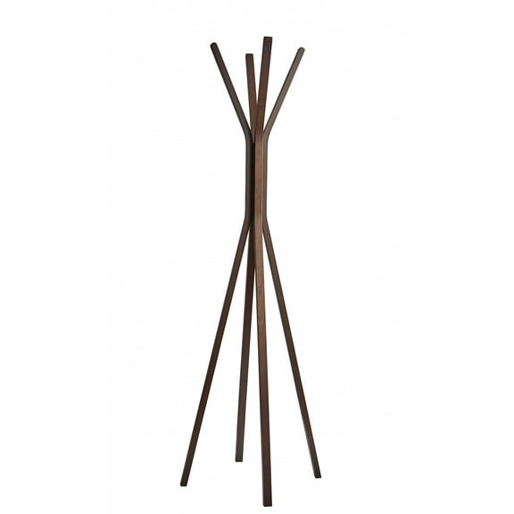 16.5" X 16.5" X 68.25" Walnut  Coat Rack