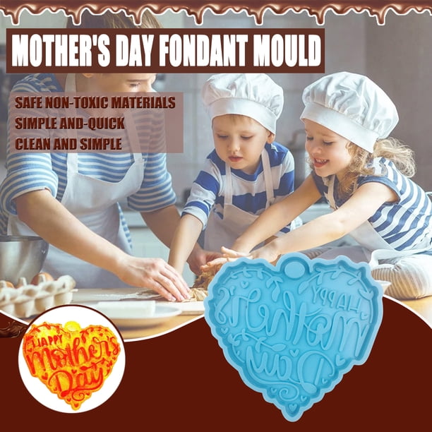 Fiudx Molde para Tarta Del Día de La Madre, Silicona de Grado Alimenticio, Molde para Cupcakes de Chocolate, Apto para Horno, Microondas y Congelador, Perfecto para Postres Caseros, Tamaño 7,5 X 8 Cm