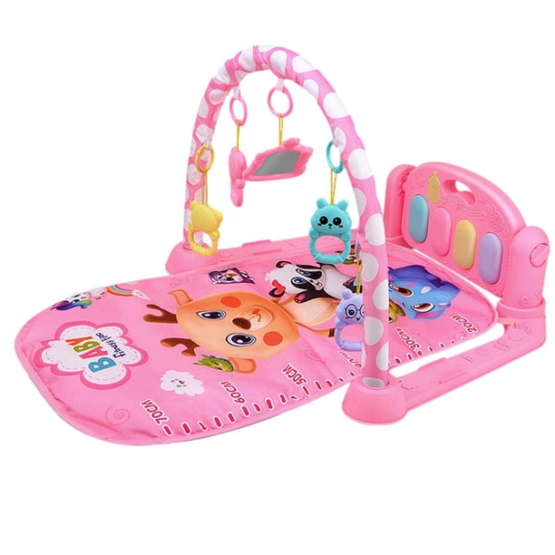 Centro De Actividades Para Bebés Con Música, Luces Y Tapete Extraíble – Gimnasio De Juego Con Piano Ajustable, Sonajero Colgante, Estable Y Seguro (76x56x43 Cm)