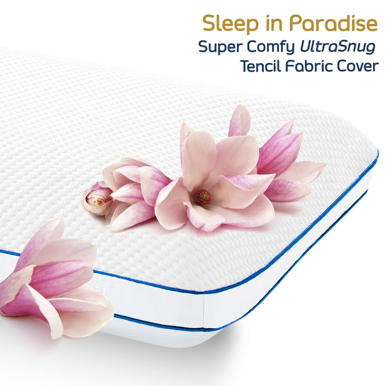 Nestl Molded Gel Memory Foam Pillow – 30 x 20 In. Reversible, Tencel-Covered, Firm Cooling on 1 Side, Softer on the Other - Queen Nestl Molded Gel Memory Foam Pillow – 30 x 20 In. Reversible, Tencel-Covered, Firm Cooling on 1 Side, Softer on the Other - Queen