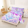thumbnail image 2 of Erosebridal Cartoon Animal Unicorn Queen Sheet Sets For Kids,Kawaii Rainbow Stars Bed Set 4 Pieces, 2 of 6