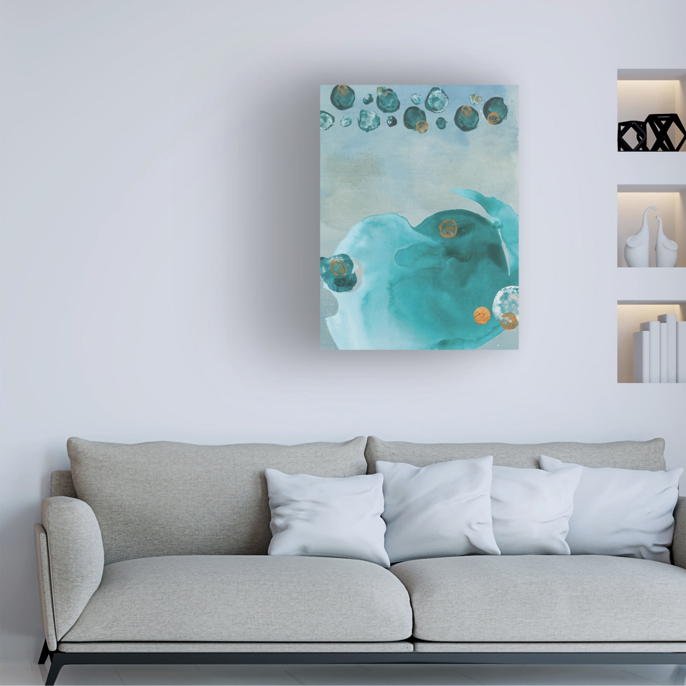 Canvas Wall Art - Maliq 'Blue Sun' Wall Art for Living Room, Bedroom, or Office Décor by Trademark Fine Art - 24 x 32 Inches