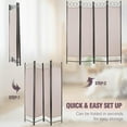 thumbnail image 4 of YRLLENSDAN Fabric Room Dividers and Folding Privacy Screens, Wall Divider for Room Separation, Folding Indoor Freestanding 4 Panels, Tan, 4 of 7