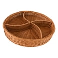 thumbnail image 4 of Cesta de pan de mimbre de imitación, cestas de pan tejidas de mimbre, bandeja para servir alimentos de mesa, cestas redondas de frutas para el hogar 4 rejillas, 4 of 8