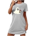 thumbnail image 1 of Tnhcen Robe de Nuit Polyvalente d'Halloween Grande Taille Imprimé Dessin Animé Manches Courtes Col Rond Polyester Spandex Extensible P-2TG pour Dormir/fêtes/se Détendre, 1 of 2
