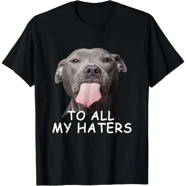 ALVORD T-Shirt Drôle Pitbull à Tous Mes Hagers Unisexe P-5TG Tendance