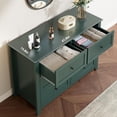 thumbnail image 3 of Modern 6 Drawer Dresser Nickel Handle Wood Storage Cabinet Sturdy Legs Living Room Entryway, 3 of 5