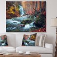 thumbnail image 2 of Designart Autumn Mountain Waterfall Long View Canvas Wall Art, 2 of 4