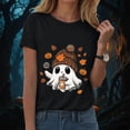 thumbnail image 2 of TOWED22 Womens Halloween Shirts Tshirts Spooky Season Ghost Vintage Graphic Tees Funny Crewneck Short Sleeve Tops(Black,M), 2 of 8